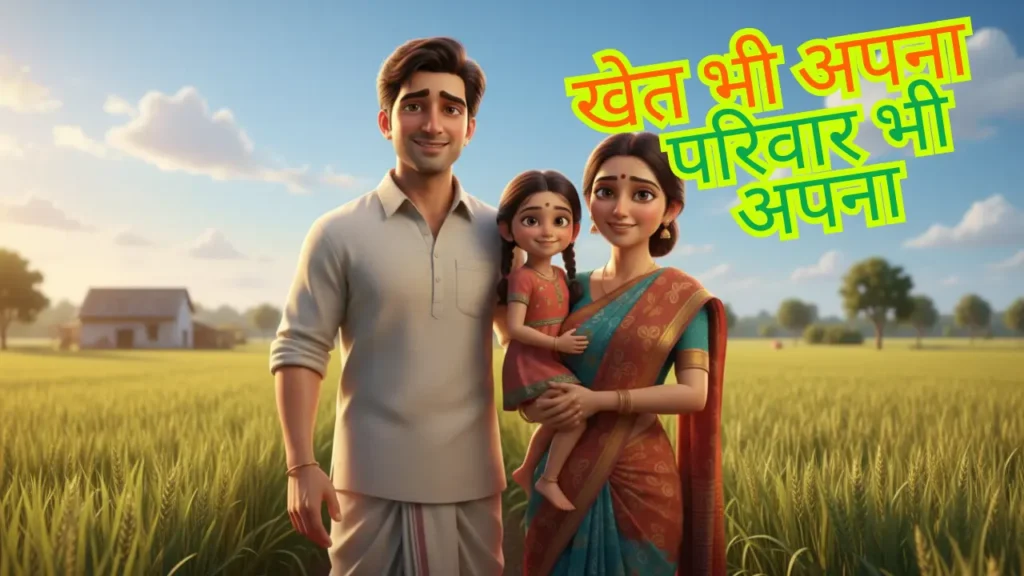Saroj aur Kanhaiya Lal happy farmer family in field - Real life love story and struggle happy ending