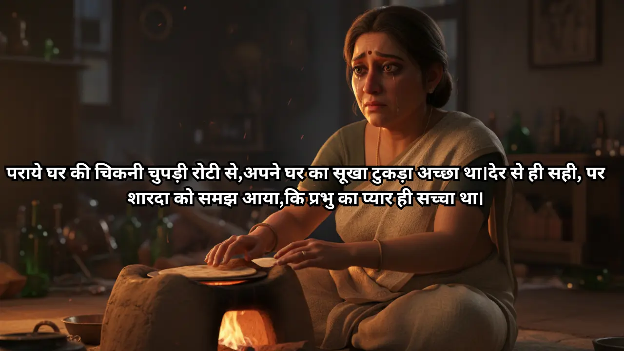 चूल्हे पर खाना बनाती हुई शारदा - मालवा की एक प्रेम कहानी और पश्चाताप